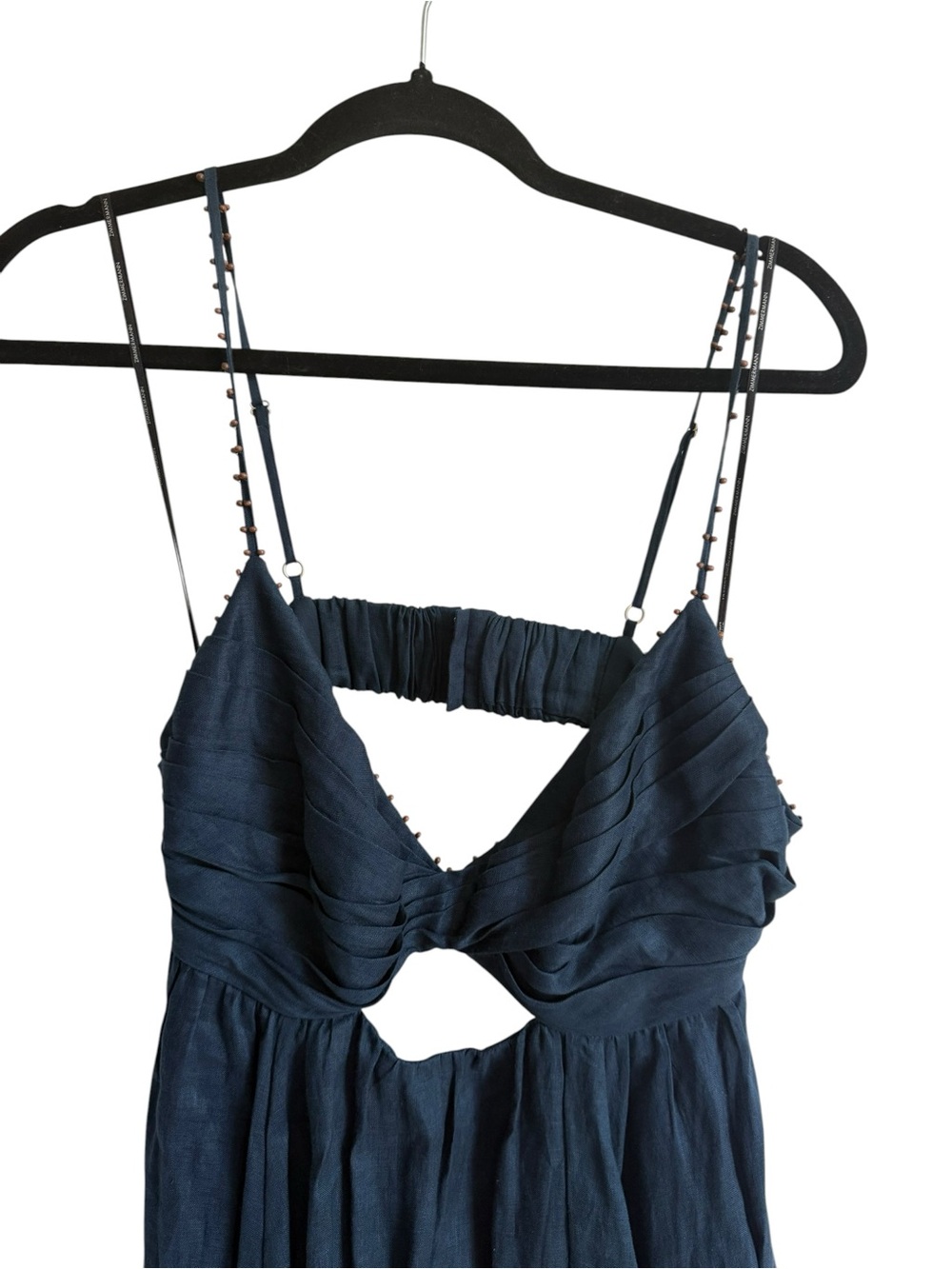 ZIMMERMAN Navy Cutout Maxi Dress with Spaghetti Straps - Picture 3 of 15